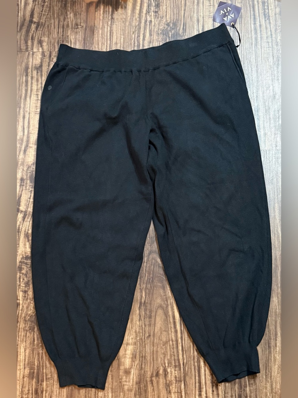 Ava & Viv Black Joggers Sweatpants Women’s 2X Plus Size 20W/22W NWT